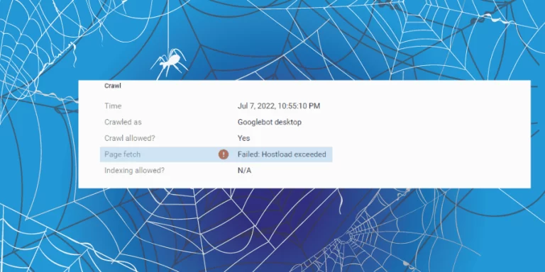 Failed: Hostload Exceeded error in search console