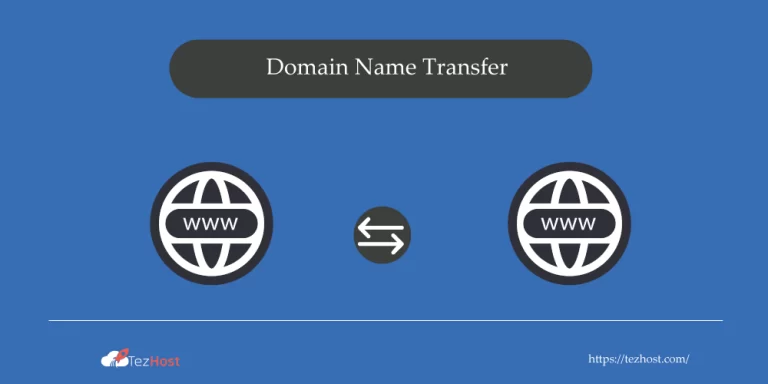 an illustrated image symbolizing the transfer of domain name from one registrar to another