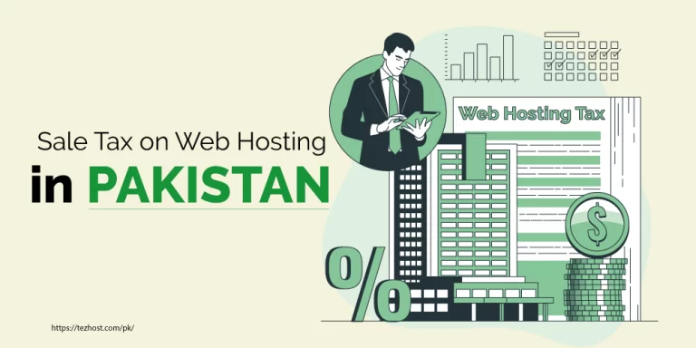 an illustration with text Tax on Web Hosting in Pakistan